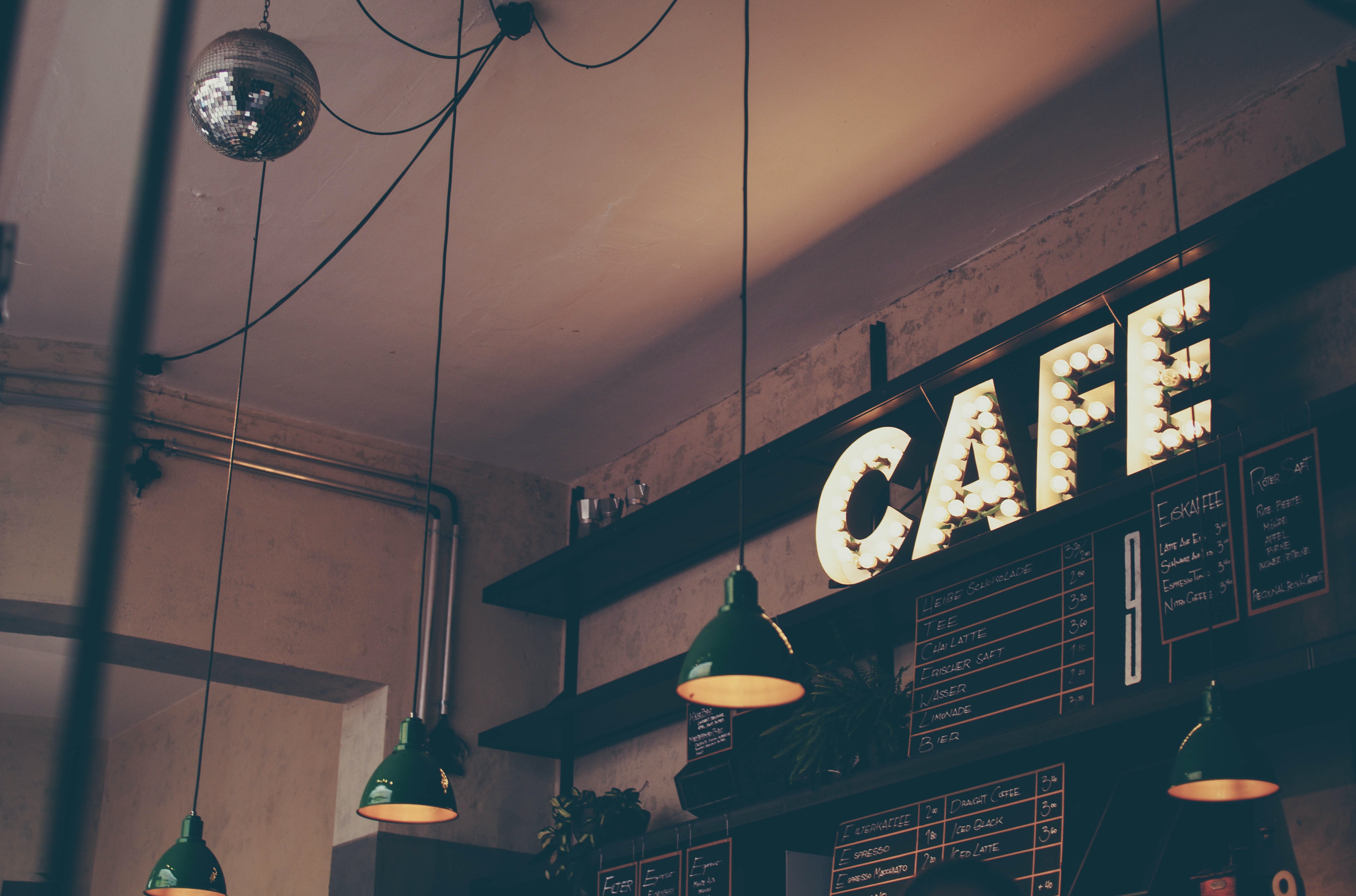 coffee cafe menu